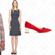 Brushed Plaid Coat, $139 | Faux Wrap Dress, $70 | Bette Suede Metal Heel Pumps, $64 | Side Zip Pencil Skirt, $49